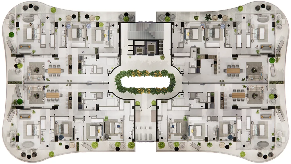 Planta arquitectónica del nivel 11 de Ikonic Tower