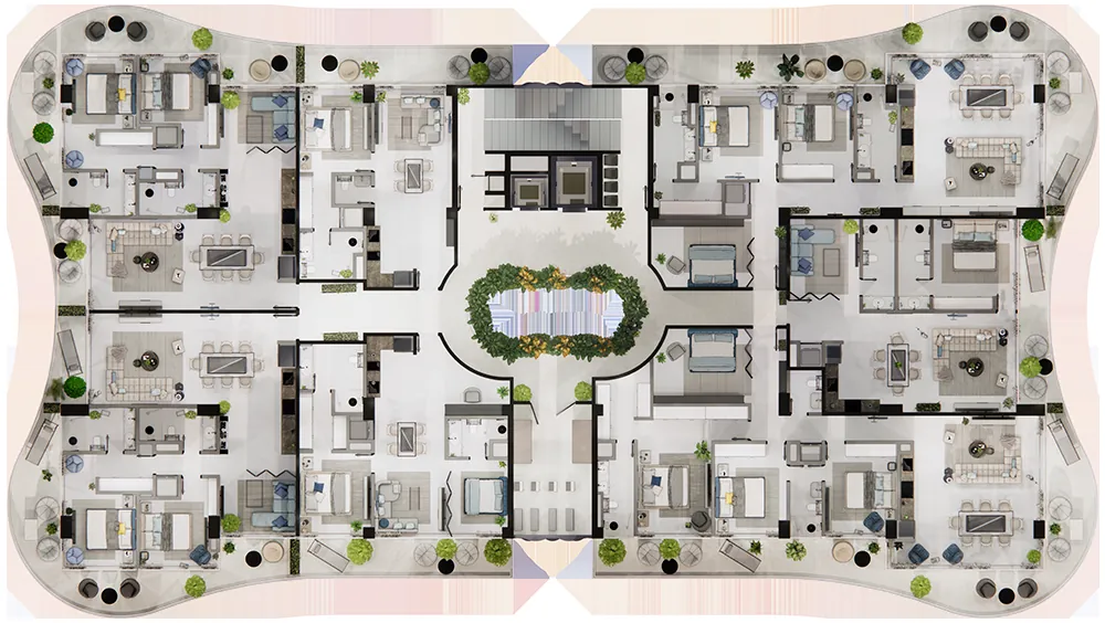 Planta arquitectónica del nivel 7 de Ikonic Tower